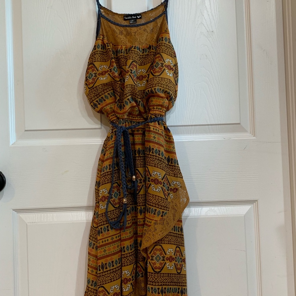 Worn Once Tie Waist Loose Yellow Summer Dress!!